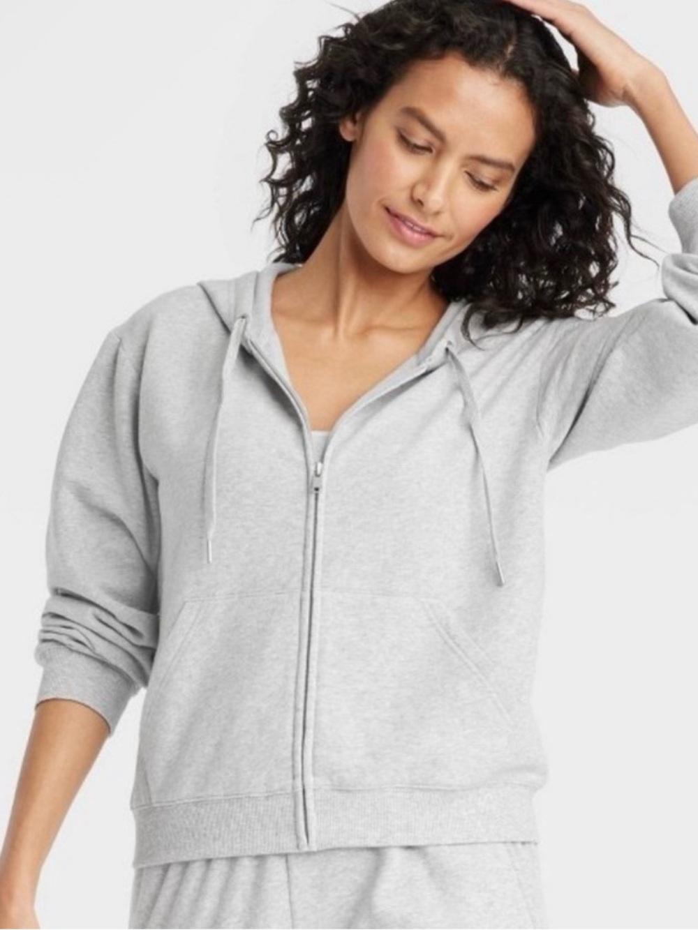 Auden Light Gray Full-Zip Hoodie